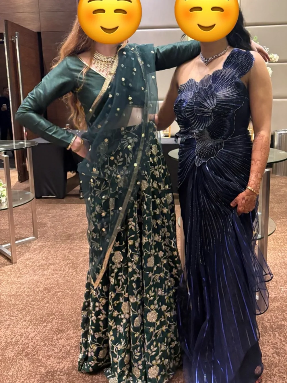 The Saree Room Emerald Green Blouse (s/xs) and Sequined Skirt (xs) - Picture 3 of 9